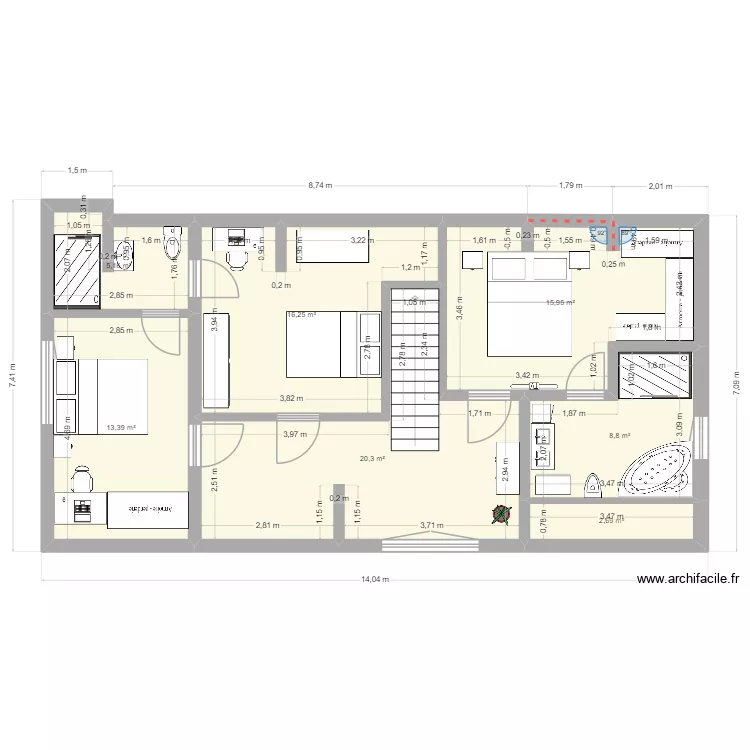 maison. Plan de 7 pièces et 83 m² maison. Plan de 7 pièces et 83 m²