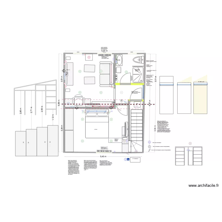 DEFINITIF salon + chambre. Plan de 6 Pièces et 37 m² DEFINITIF salon + chambre. Plan de 6 Pièces et 37 m²