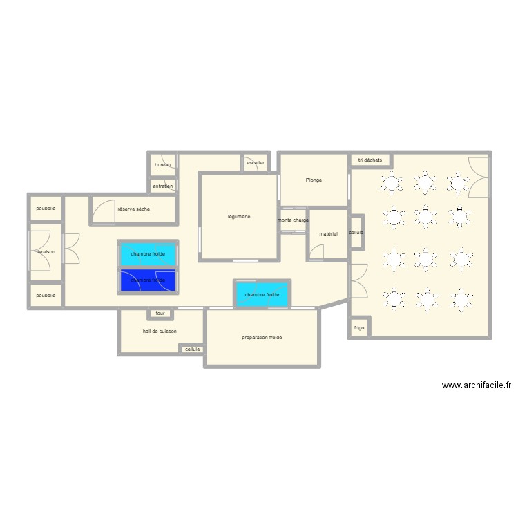 Monnet niveau 0. Plan de 23 pièces et 95 m2