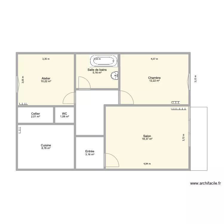 Arcueil_Zart. Plan de 8  et 61 m²