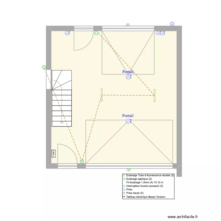 Plan TOUGERON elec. Plan de 1  et 35 m²