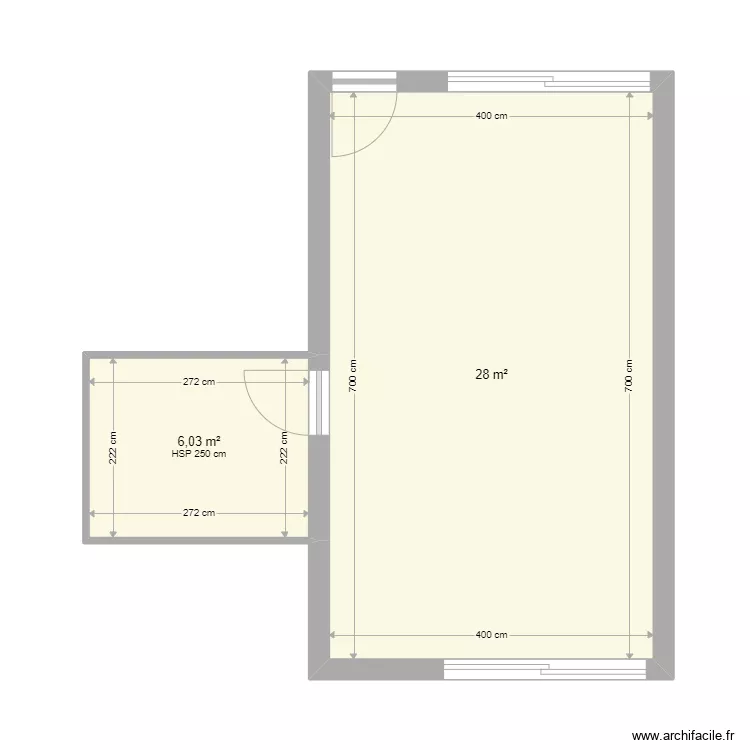 Benney. Plan de 2  et 34 m²