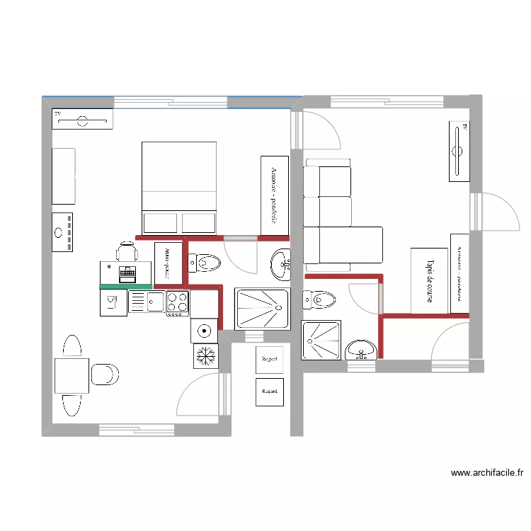 Chambre 7 - Chambre 6 - V4. Plan de 