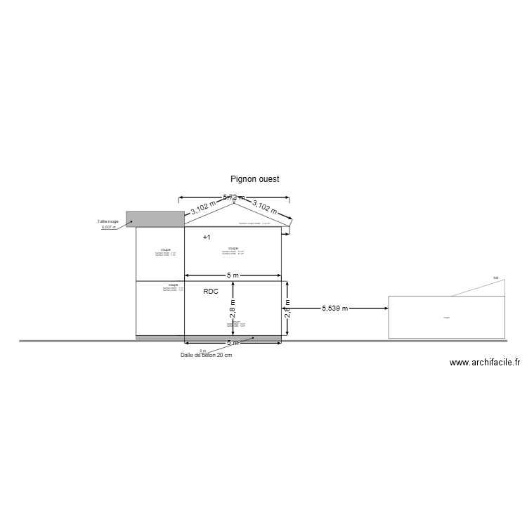 Pignon ouesttttt. Plan de 0 pièce et 0 m2