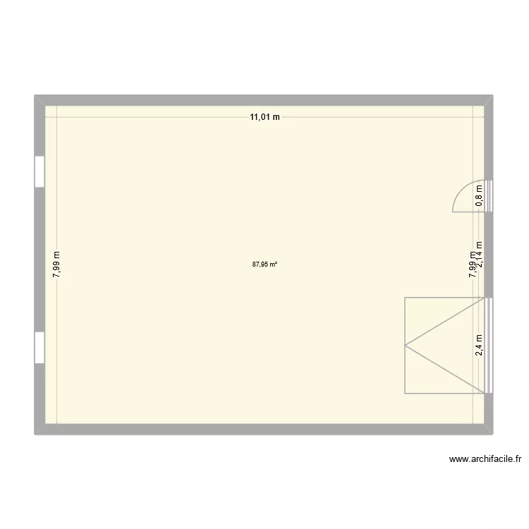 SOUS SOL. Plan de 1  et 88 m²