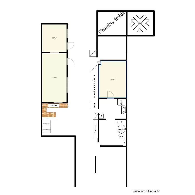 Boulangerie la petrie. Plan de 
