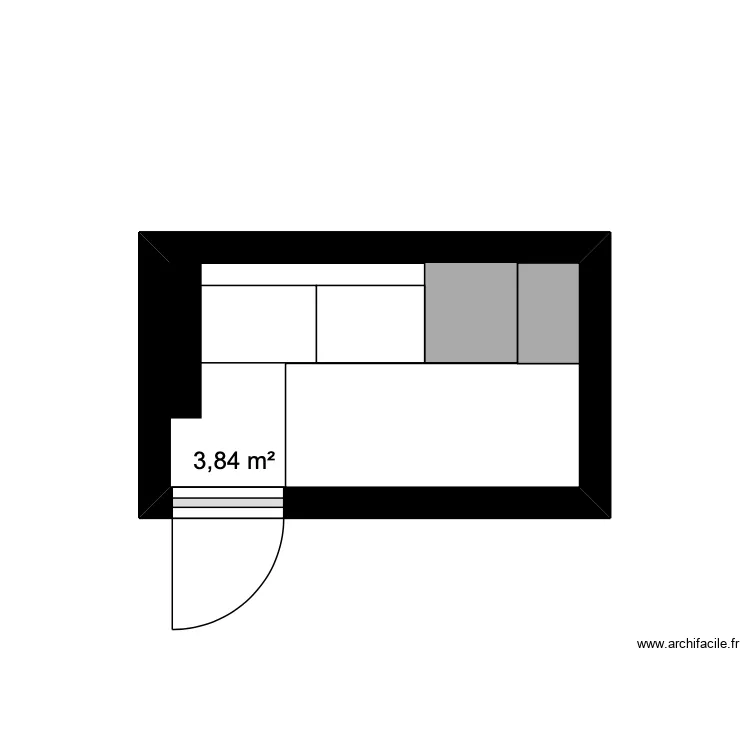 projet capsule. Plan de 1 pièce et 4 m²