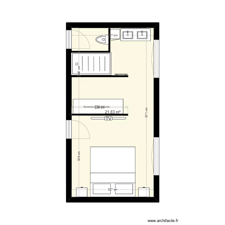 CHAMBRE PARENTALE BIS. Plan de 