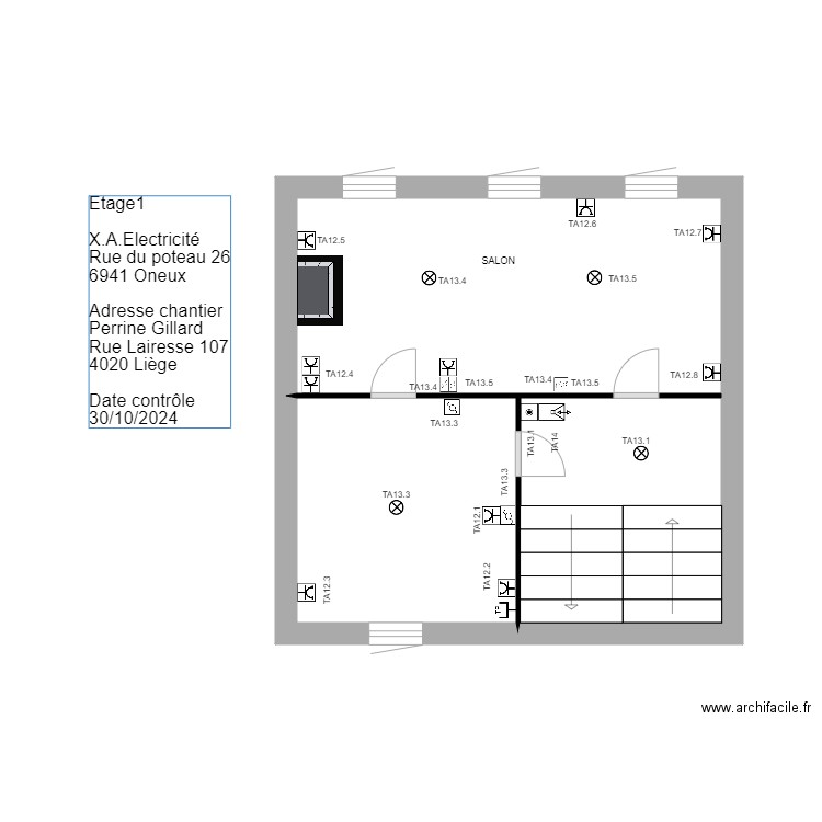 Position Gillard.P ET1. Plan de 3 pièces et 60 m2