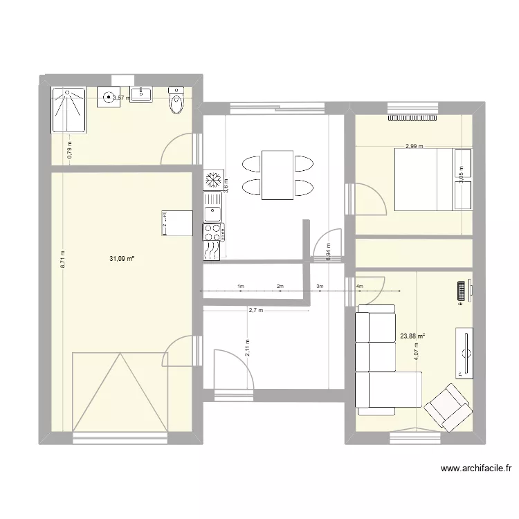 Rdc. Plan de 2 et 55 m² Rdc. Plan de 2 et 55 m²
