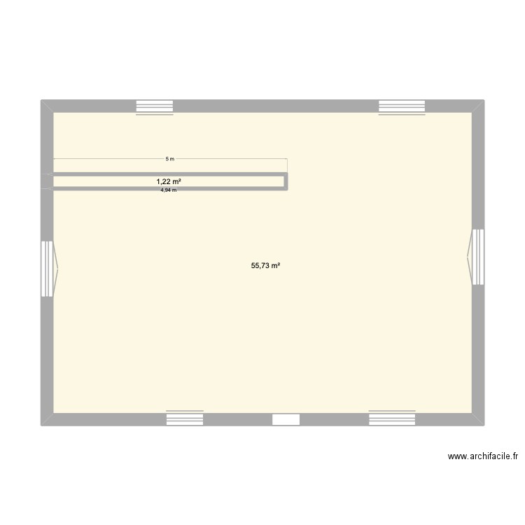 Parmentier Niveau 1 New. Plan de 2 pièces et 57 m2