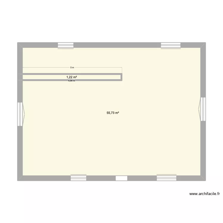 Parmentier Niveau 1 New. Plan de 2 pièces et 57 m²