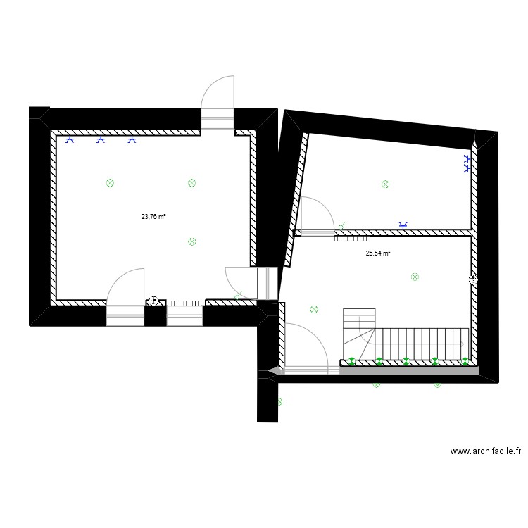 RDC LUCENAY 24. Plan de 2 pièces et 49 m2