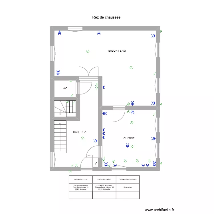 EGHEZEE REZ. Plan de 5  et 56 m²