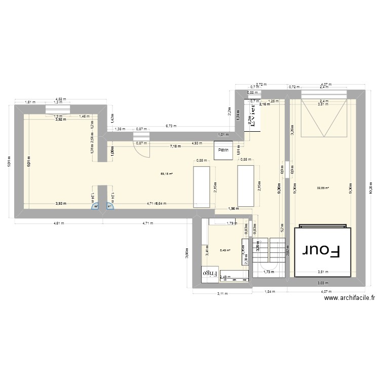cave refaite. Plan de 3 pièces et 107 m2