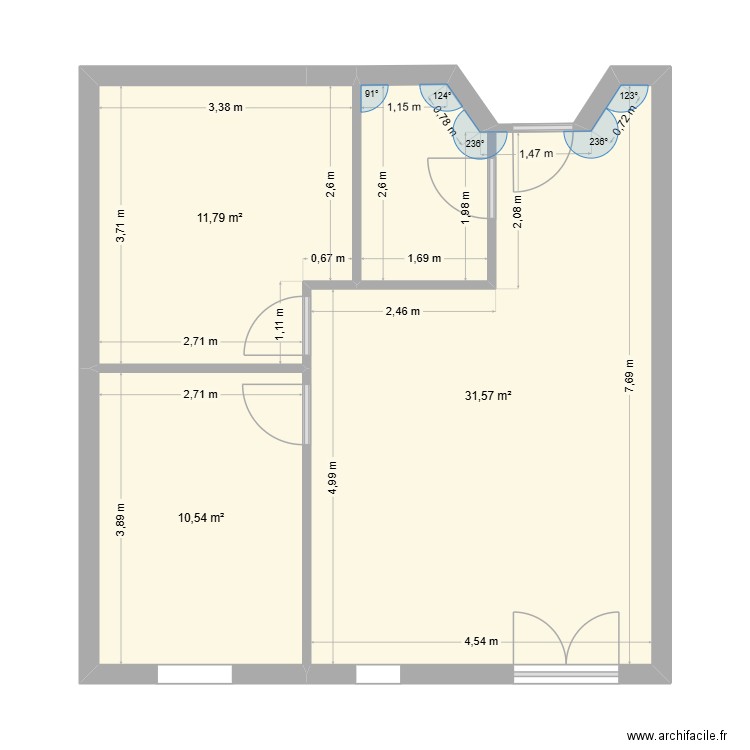 Miason Audrey 2025. Plan de 3 pièces et 54 m2