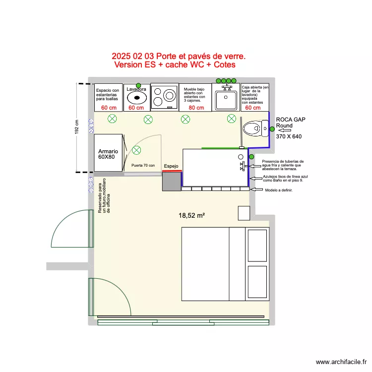 2024 02 29 avec porte et bloc de verre Version ES 05/02/25. Plan de 