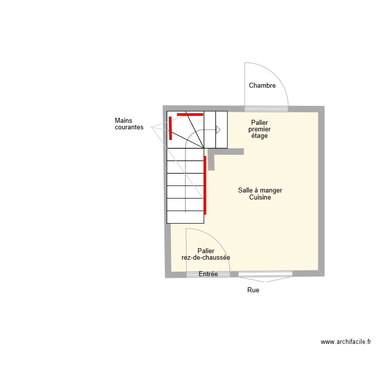 DRYJARD DES GARNIERS  Existant. Plan de 1 pièce et 8 m2