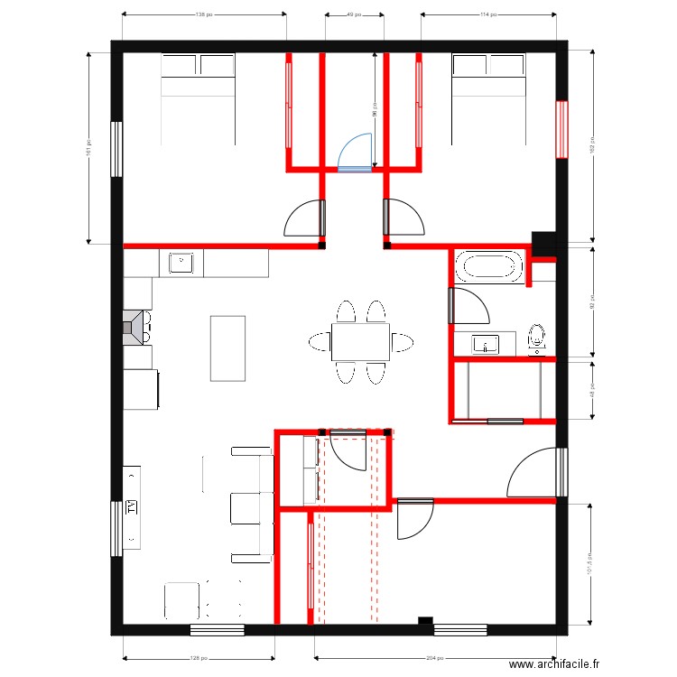 maxime G3. Plan de 1 pièce et 114 m2