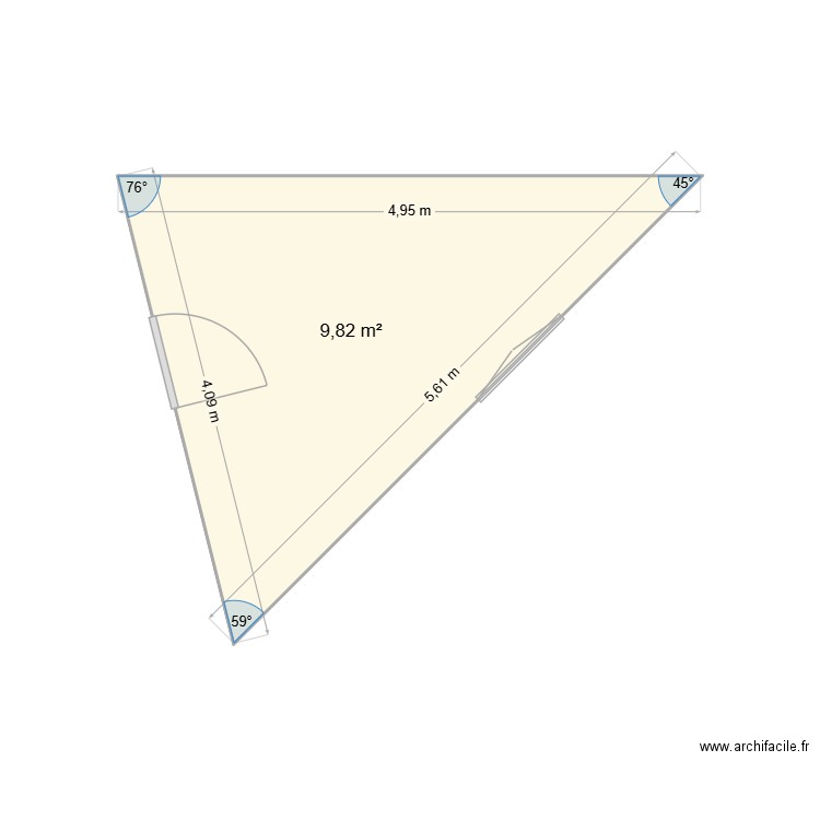 mers1. Plan de 1 pièce et 10 m2