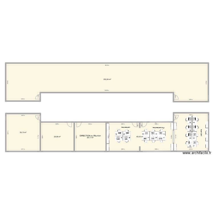 Projet - Pôle Commercial ICARUS v4. Plan de 6 pièces et 402 m2