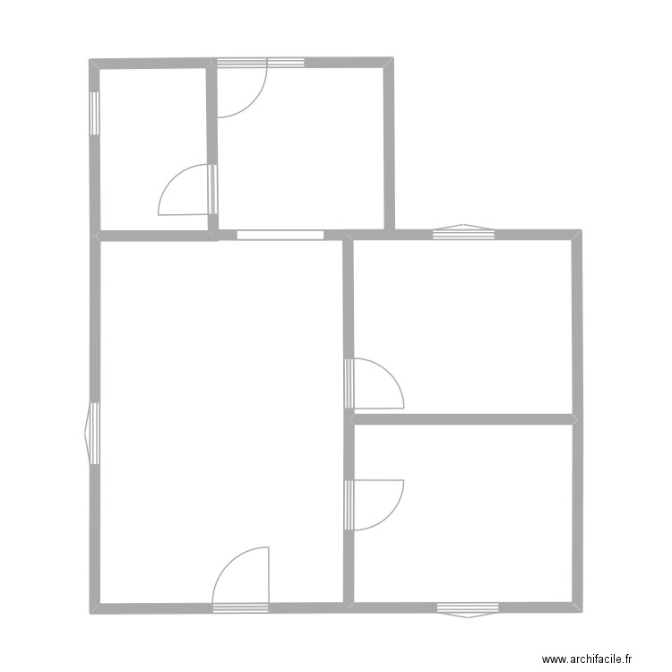 Plan Vierge. Plan de 3 pièces et 24 m2