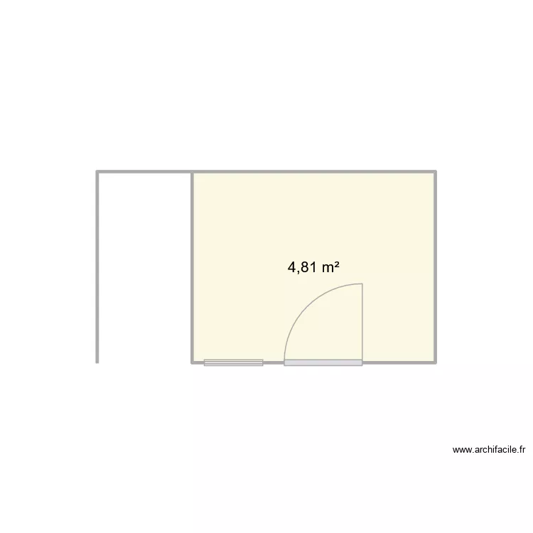 cabane. Plan de 1  et 5 m²