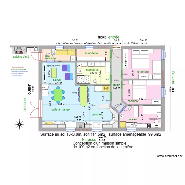 Maison Sud 100m2 09. Plan de Maison Sud 100m2 09. Plan de