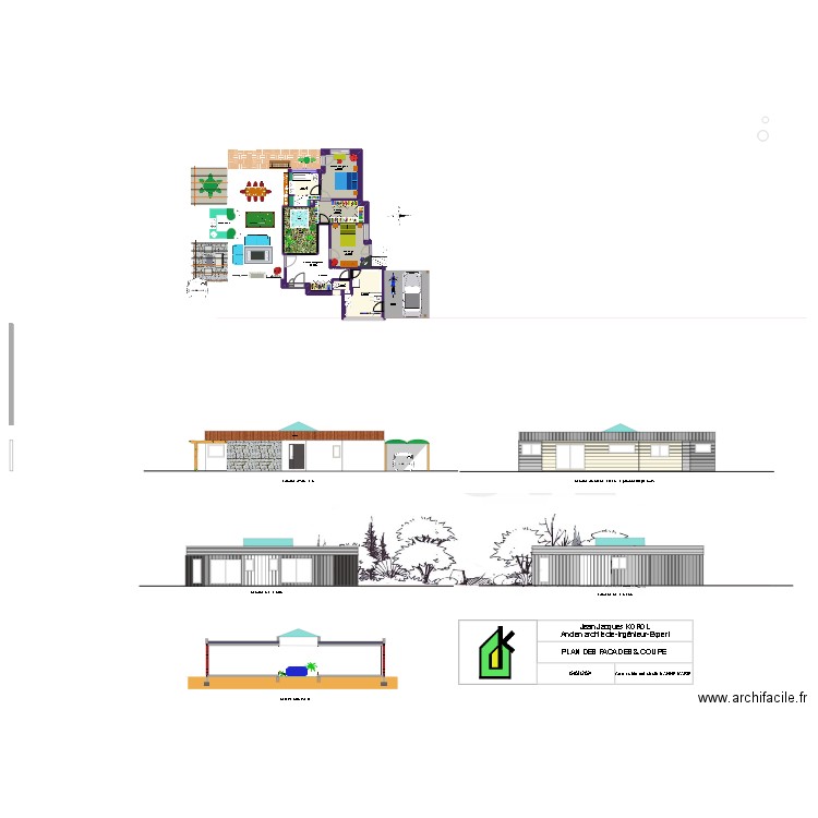 Anne Marie façades. Plan de 8 pièces et 82 m2