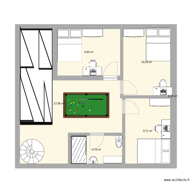 Maison monteux 2. Plan de 6 pièces et 63 m2