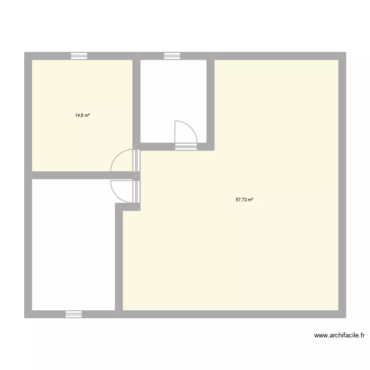 plan architectural. Plan de 2 Pièces et 72 m²