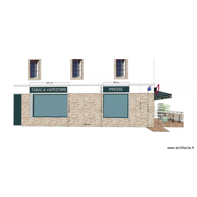 ENSEIGNE QUESTEMBERT C2A. Plan de 