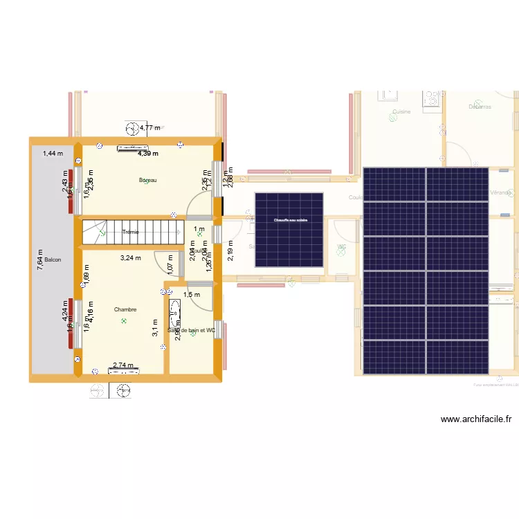 plan final elctricit&eacute;. Plan de 19 pièces et 156 m²