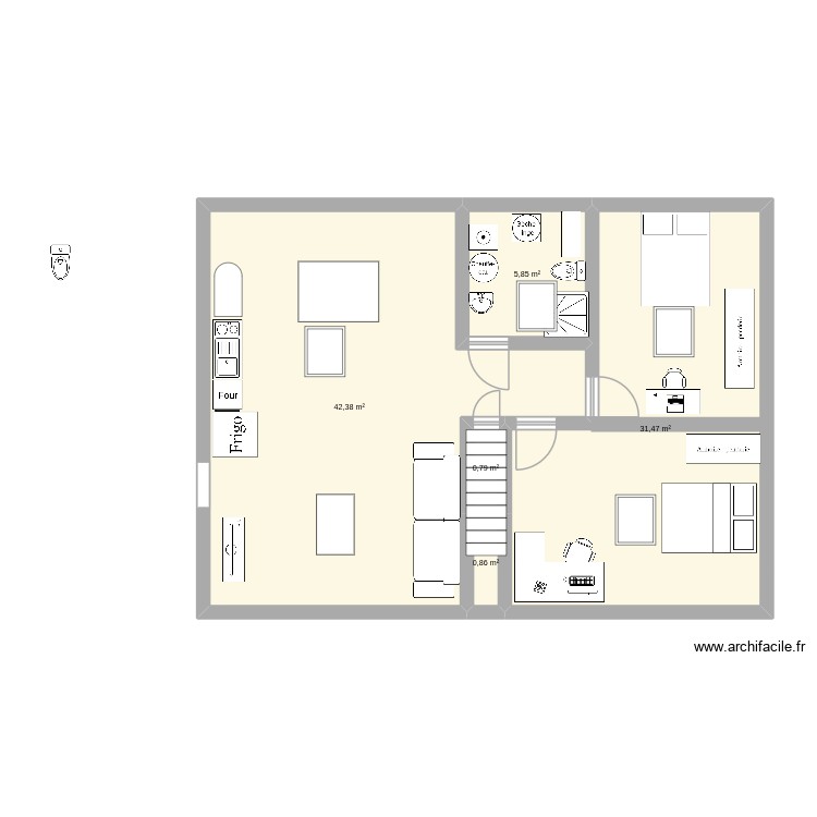 appart etage rdc. Plan de 0 pièce et 0 m2