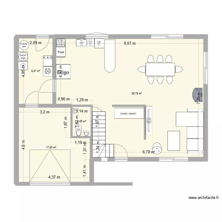 maison1. Plan de 14  et 231 m²