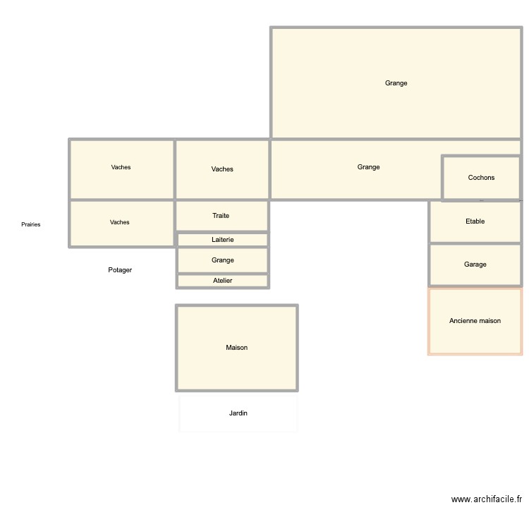 Ferme lathuy. Plan de 18 pièces et 1851 m2