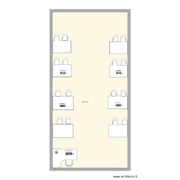 meriem et meriyam. Plan de 1 pièce et 102 m2