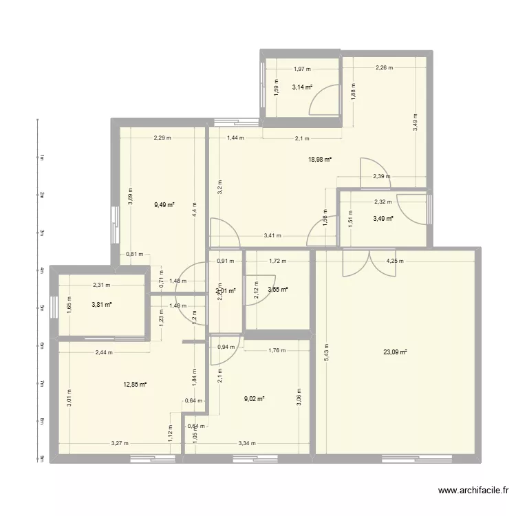 Casa Bergamin v2. Plan de 10  et 90 m²