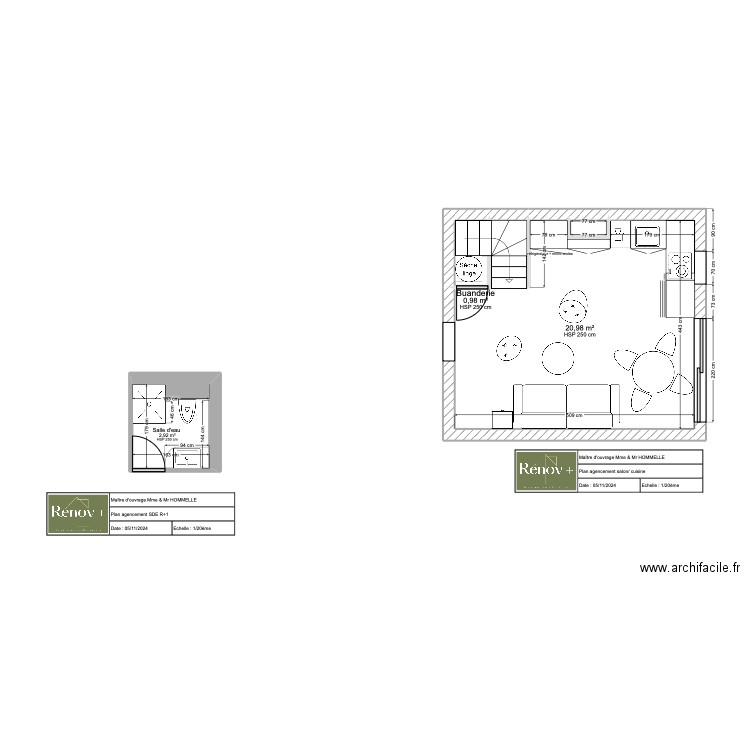 Plan agencement Cabourg HOMMELLE . Plan de 4 pièces et 25 m2