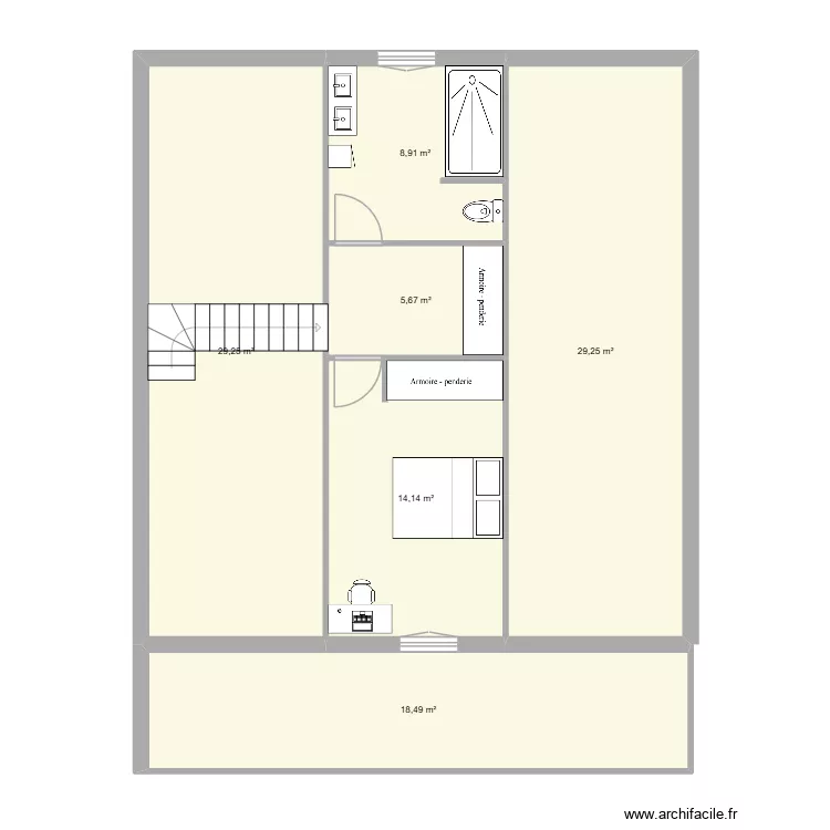 Maison 90m2 ETA. Plan de 6 pièces et 106 m²