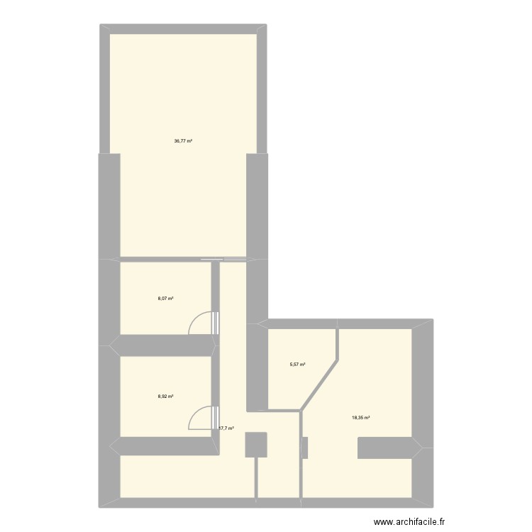 Appartement. Plan de 6 pièces et 95 m2