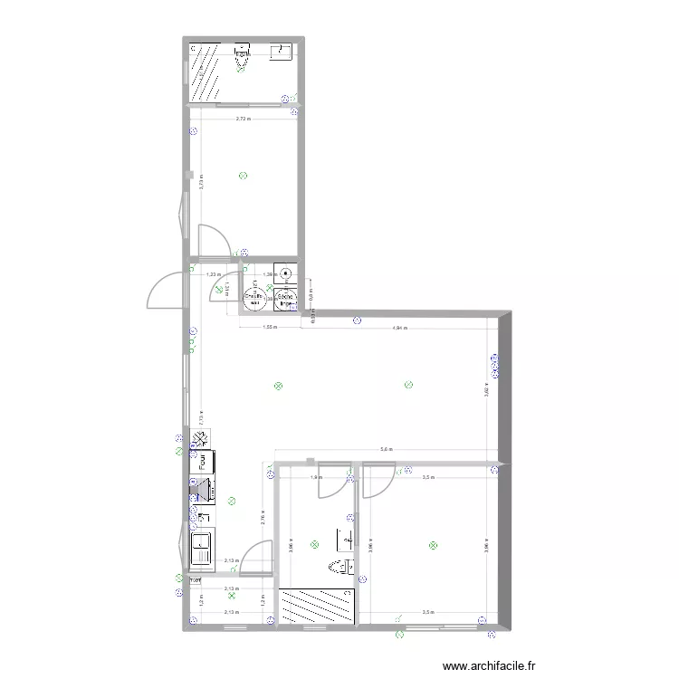redoute. Plan de 19 pièces et 196 m²