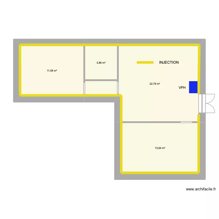 LOICQ - INJECTION + VPH. Plan de 4 pièces et 51 m²