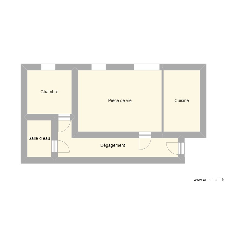 PLAN 240218 PALARIC. Plan de 5 pièces et 23 m2