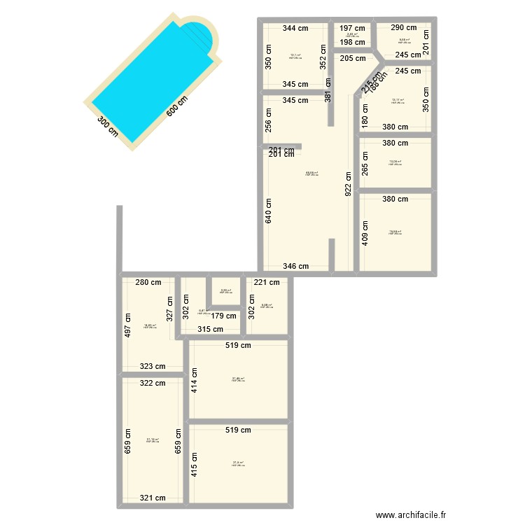 maison ok 01/2025. Plan de 14 pièces et 199 m2