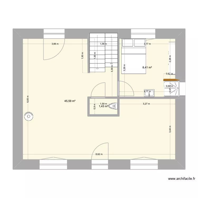 Lilas inspi Céline. Plan de 3 et 59 m² Lilas inspi Céline. Plan de 3 et 59 m²