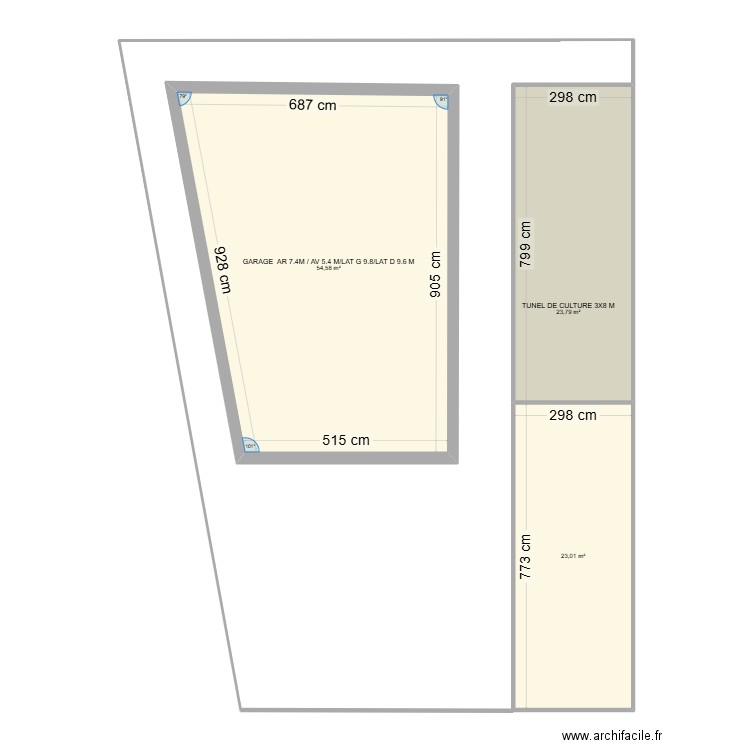 Garage gochenee. Plan de 0 pièce et 0 m2