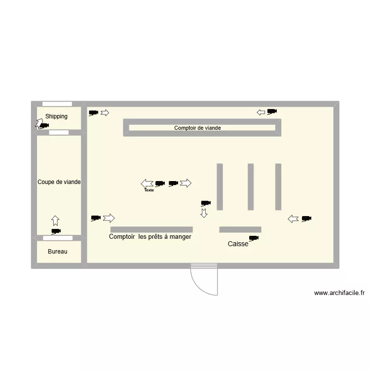 boucherie-elkhir. Plan de 5  et 41 m²