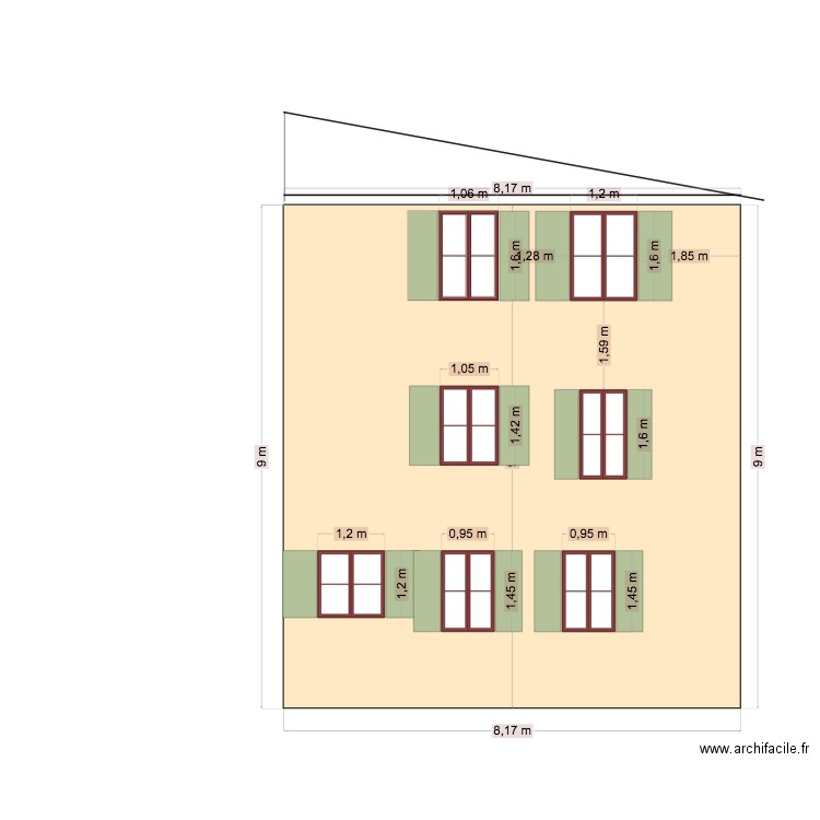 facade voltaire 1. Plan de 0 pièce et 0 m2