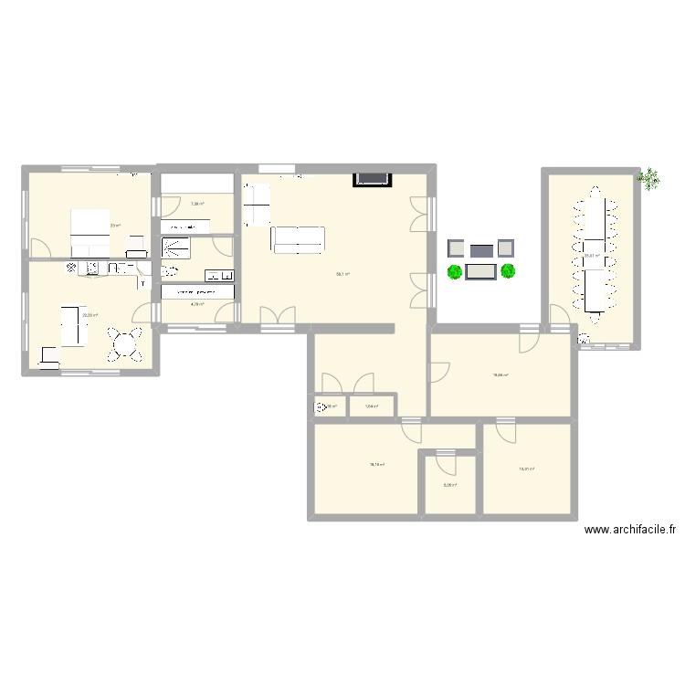 Marcy extension v1. Plan de 12 pièces et 198 m2